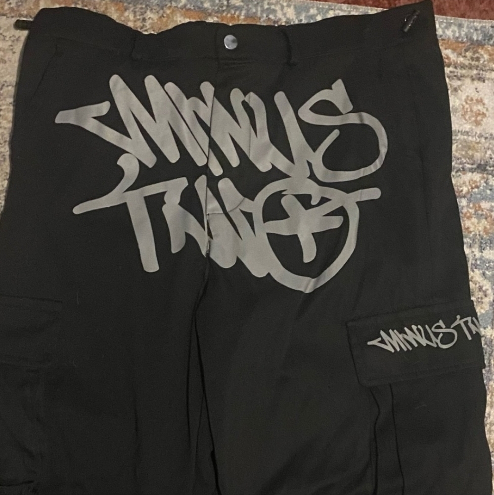 Mens Minus Two Black Cargo Pants